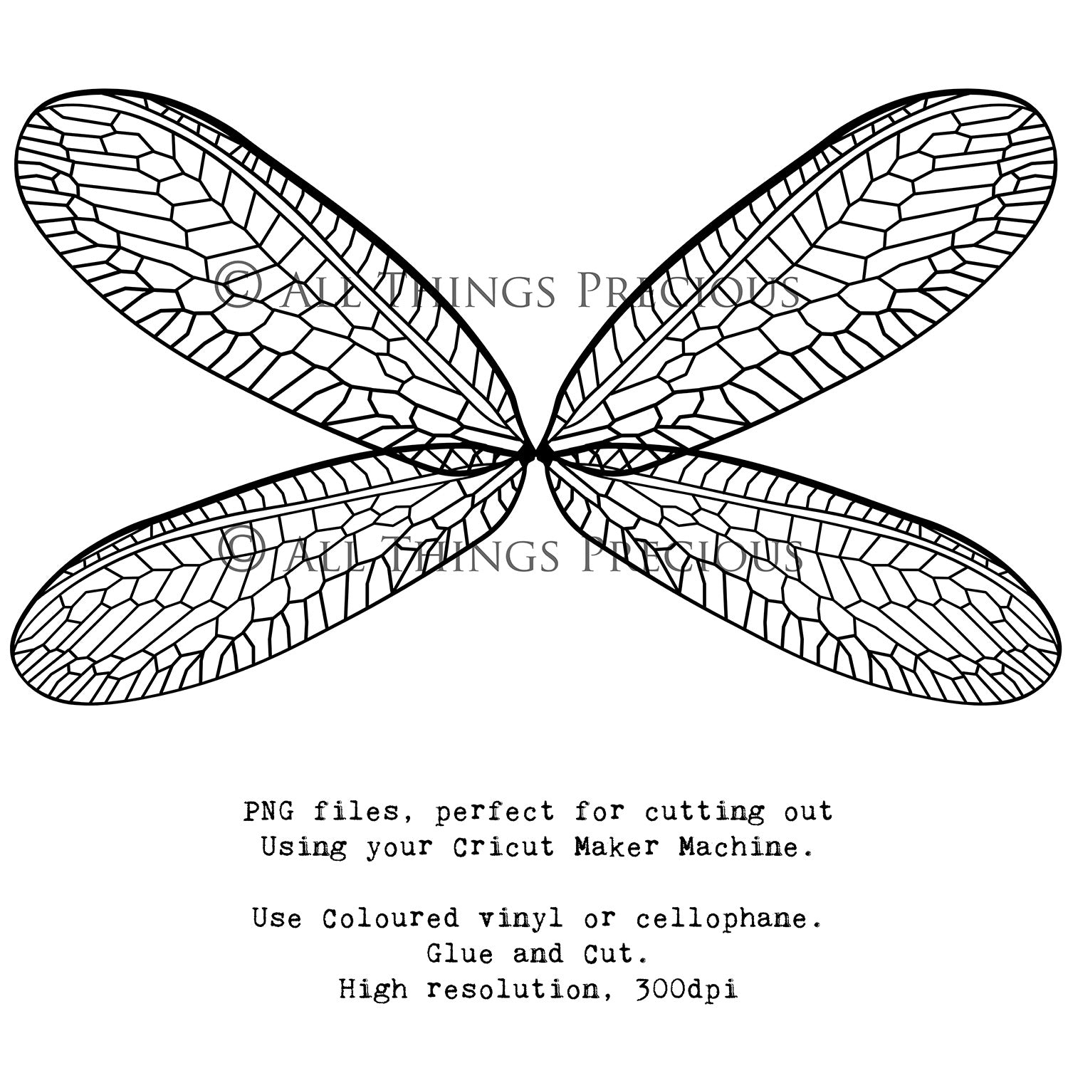 SVG & PNG Fairy Wing files for Cricut or Silhouette Cameo Cutting Machine. To create wearable fairy wings, in adult or children sizes.  Use this clipart design for Halloween Costumes, Fantasy or Cosplay or photography. These are Individual Wing Pieces, for you to cut and assemble. This is a digital product.